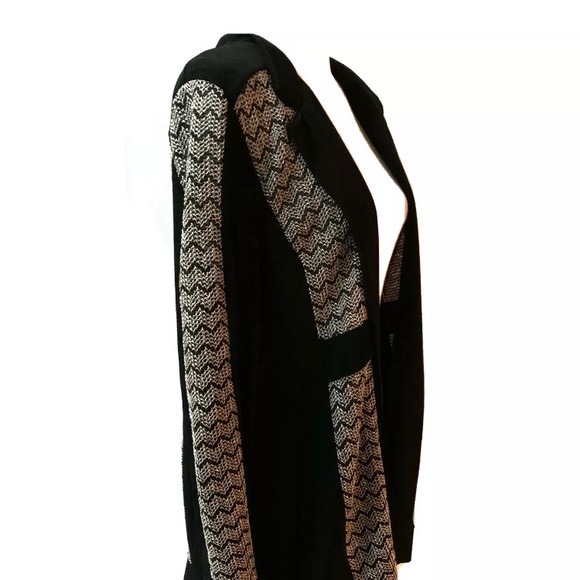 Travelers Chico's Open Jacket Black Gold Metallic - Picture 8 of 11